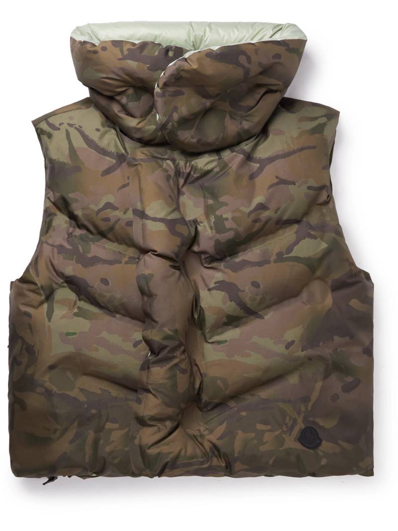 Moncler Genius - Dingyun Zhang Zadena Reversible Logo-Appliquéd Quilted Ripstop Down Gilet - Men - Brown - 00 von Moncler Genius