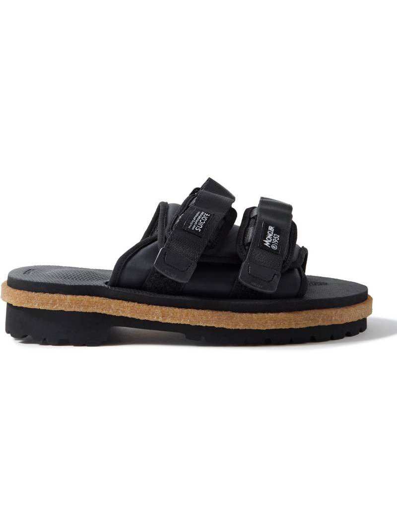 Moncler Genius - Suicoke 2 Moncler 1952 Moto Mountain Ripstop and Rubber Slides - Men - Black - EU 39.5 von Moncler Genius