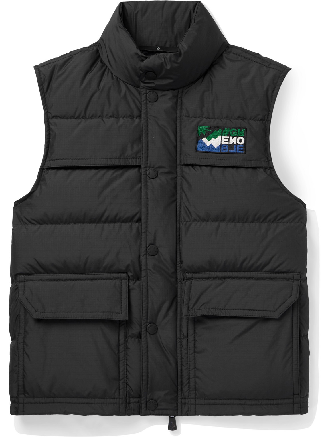 Moncler Grenoble - Arpasson Logo-Appliquéd Padded Recycled-Ripstop Down Gilet - Men - Black - 5 von Moncler Grenoble