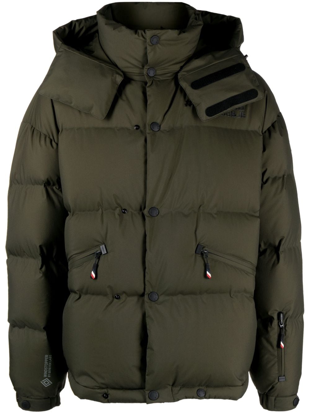 Moncler Grenoble Gefütterte Kapuzenjacke mit Logo-Applikation - Grün von Moncler Grenoble