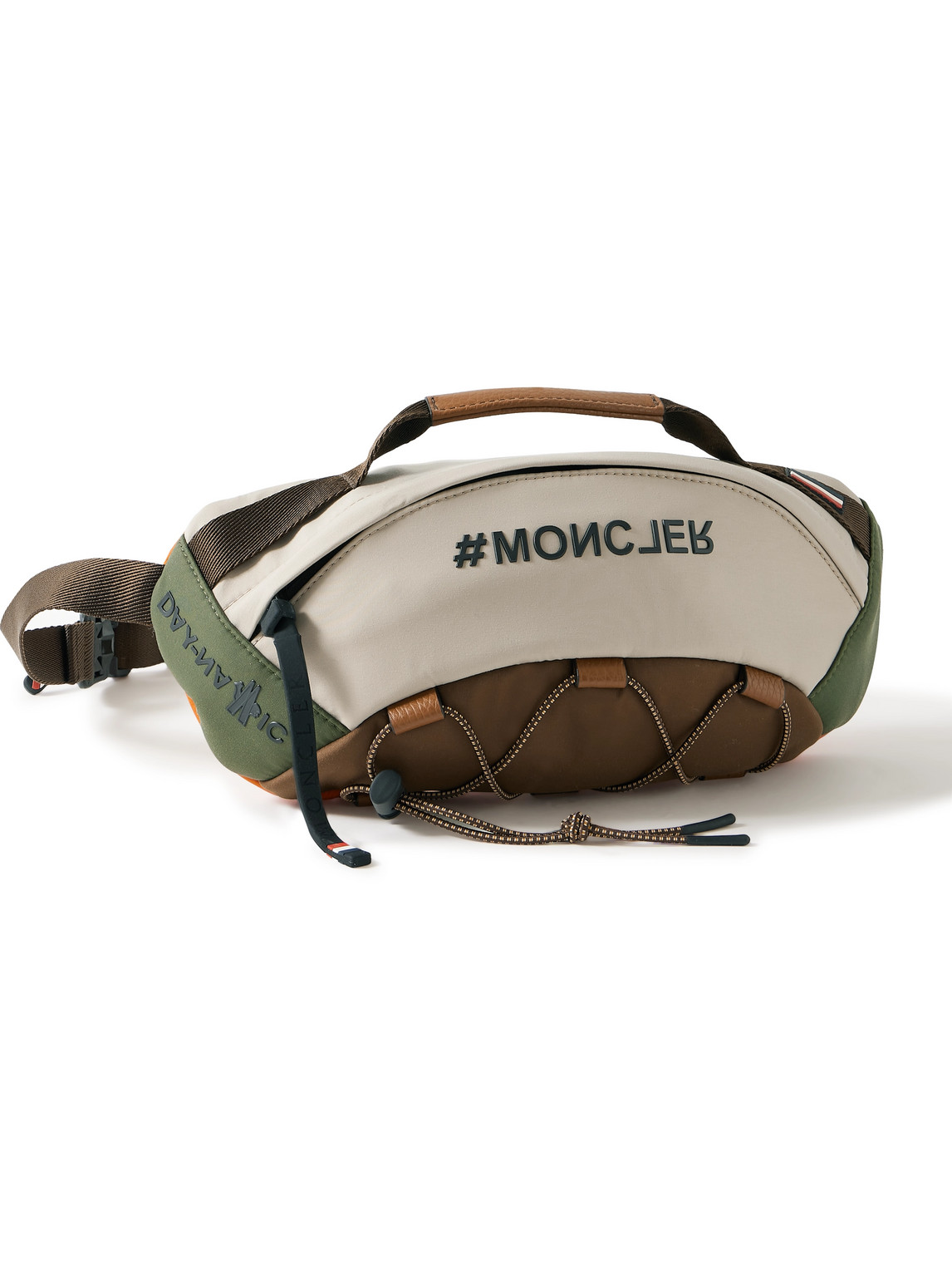 Moncler Grenoble - Logo-Appliquéd Leather-Trimmed Shell Belt Bag - Men - Green von Moncler Grenoble