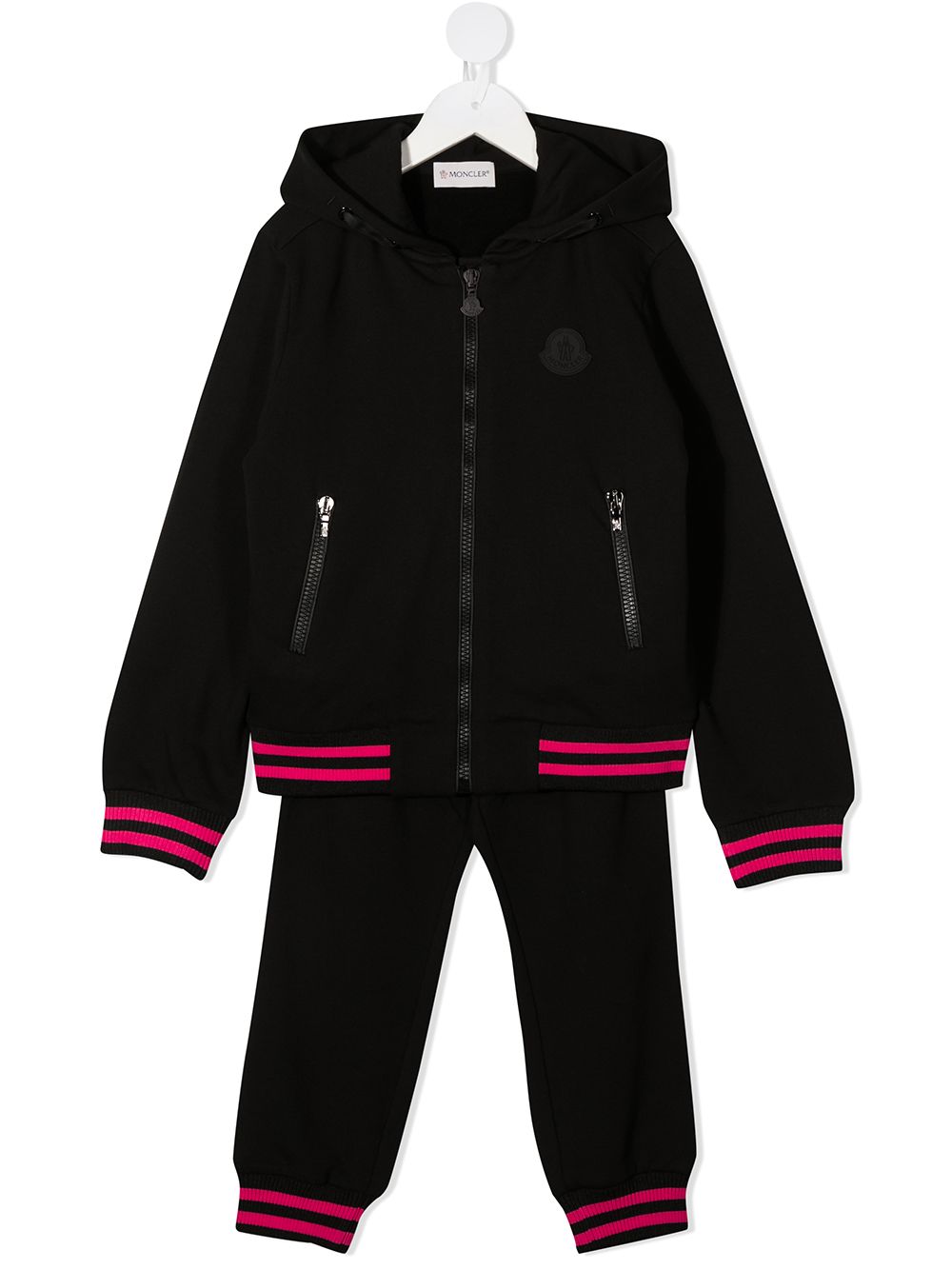 Moncler Enfant Jogginganzug mit Logo-Schild - Schwarz von Moncler Enfant