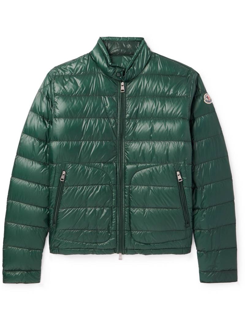 Moncler - Acorus Logo-Appliquéd Quilted Glossed-Nylon Down Jacket - Men - Green - 5 von Moncler