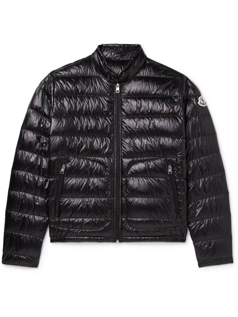 Moncler - Acorus Logo-Appliquéd Quilted Glossed-Shell Down Jacket - Men - Black - 1 von Moncler