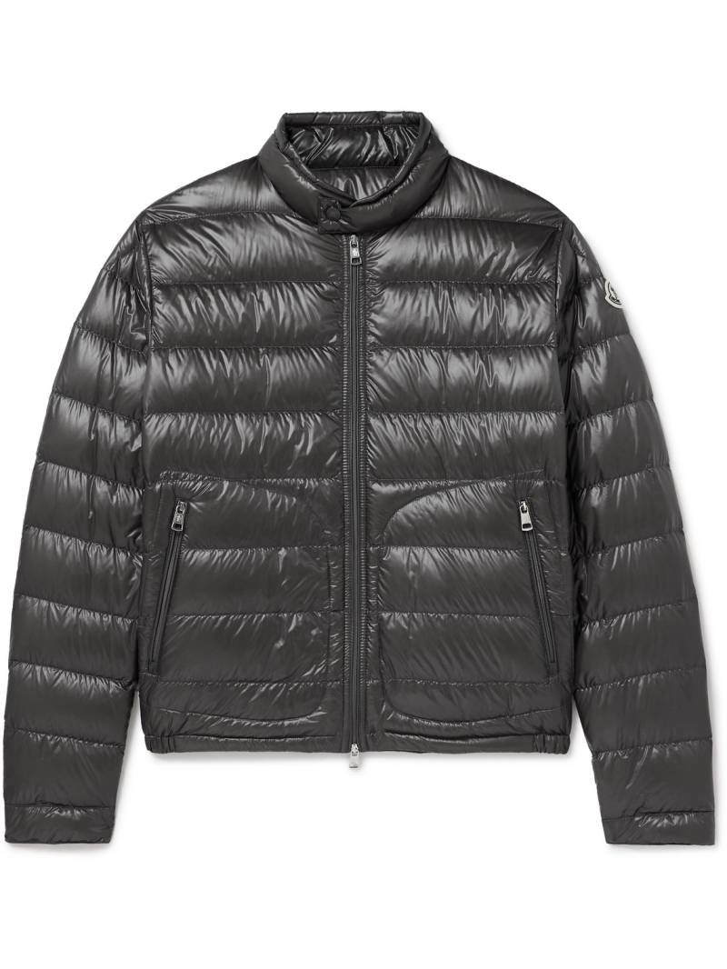 Moncler - Acorus Logo-Appliquéd Quilted Glossed-Shell Down Jacket - Men - Gray - 1 von Moncler