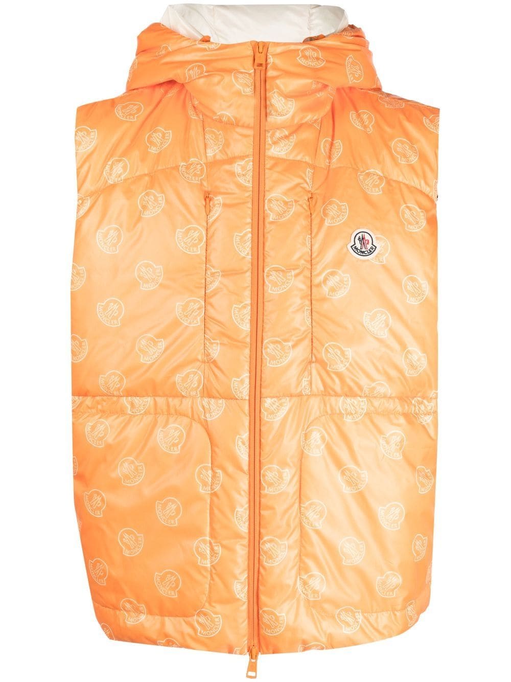 Moncler Alkarab Weste mit Logo-Print - Orange von Moncler