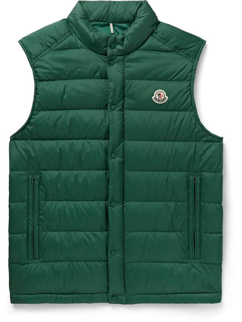 Moncler - Barthe Logo-Appliquéd Quilted Nylon Down Gilet - Men - Green - 1 von Moncler