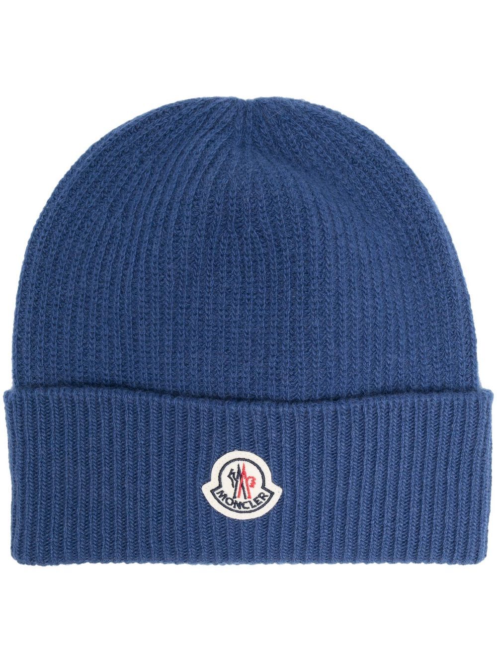 Moncler Beanie mit Logo-Patch - Blau von Moncler