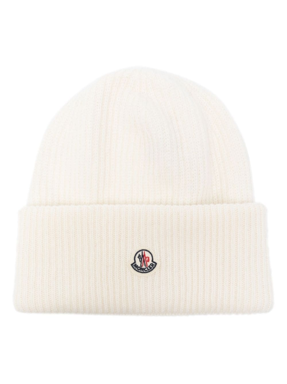 Moncler Beanie mit Logo-Patch - Nude von Moncler