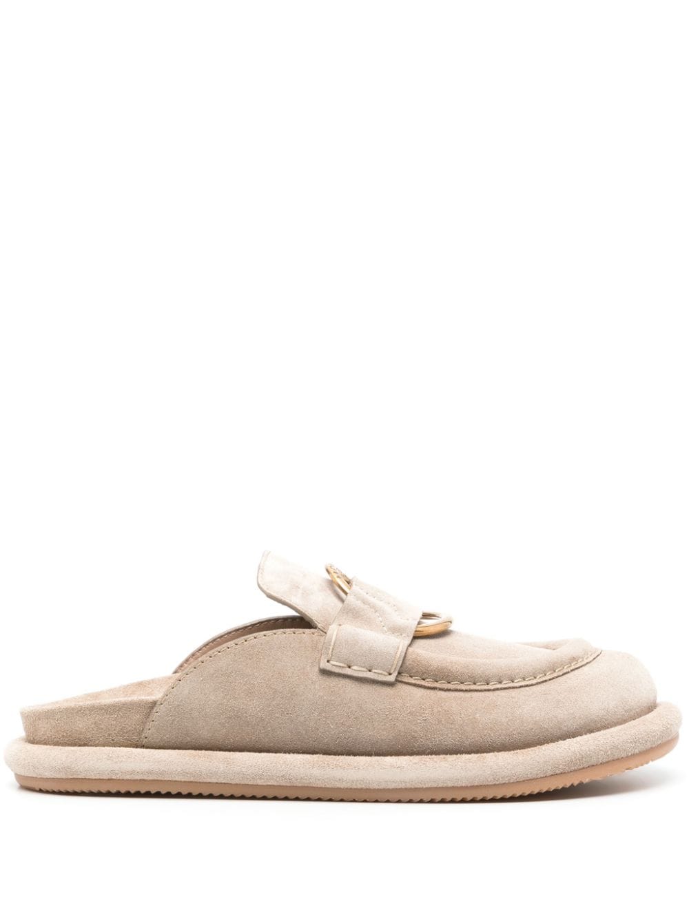 Moncler Bell Slipper aus Wildleder - Nude von Moncler