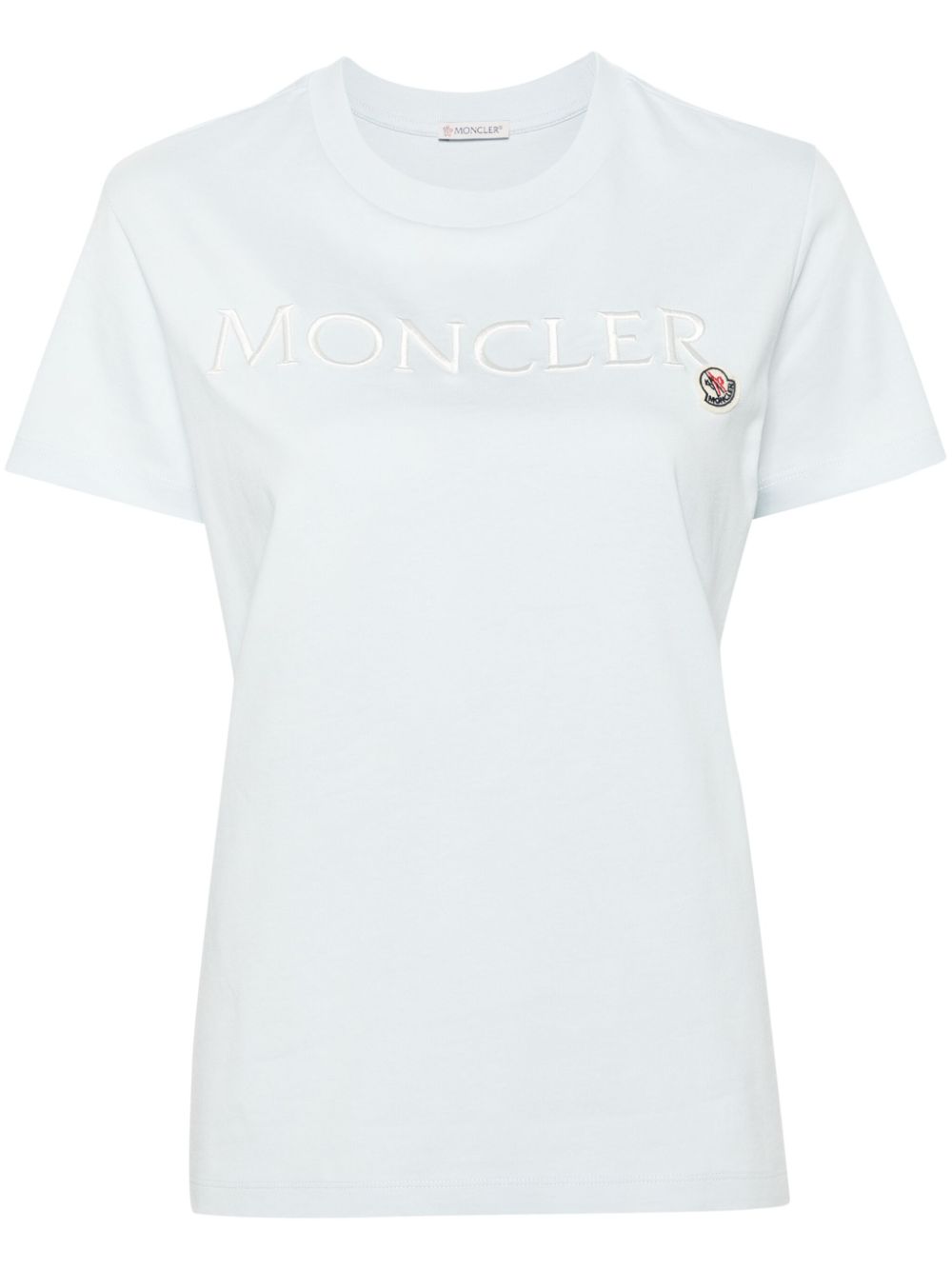 Moncler Besticktes T-Shirt aus Bio-Baumwolle - Blau von Moncler