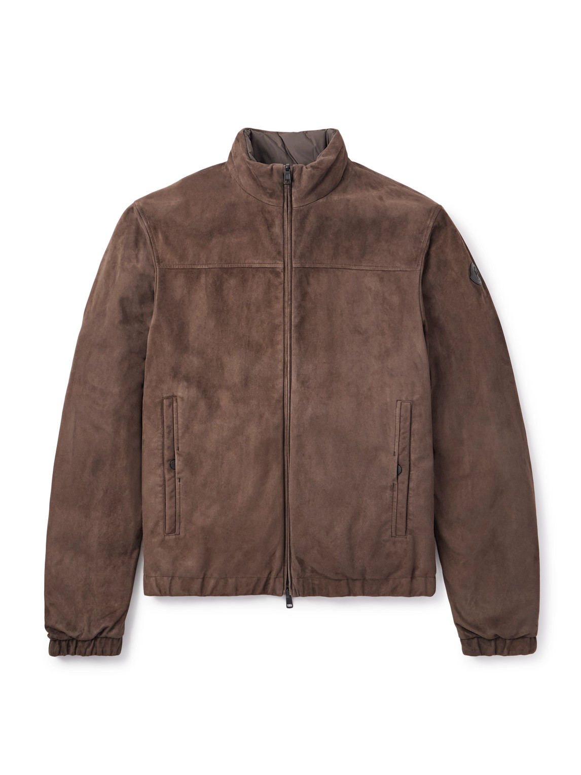 Moncler - Cernay Logo-Appliquéd Reversible Suede and Quilted Shell Down Jacket - Men - Brown - 1 von Moncler