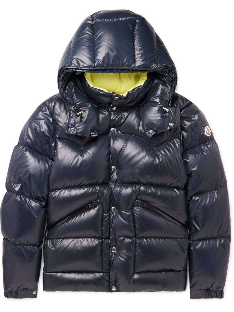 Moncler - Coutard Quilted Glossed-Shell Hooded Down Jacket - Men - Blue - 5 von Moncler