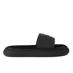 Moncler Damen Schwarze Gummi-logo-slides von Moncler