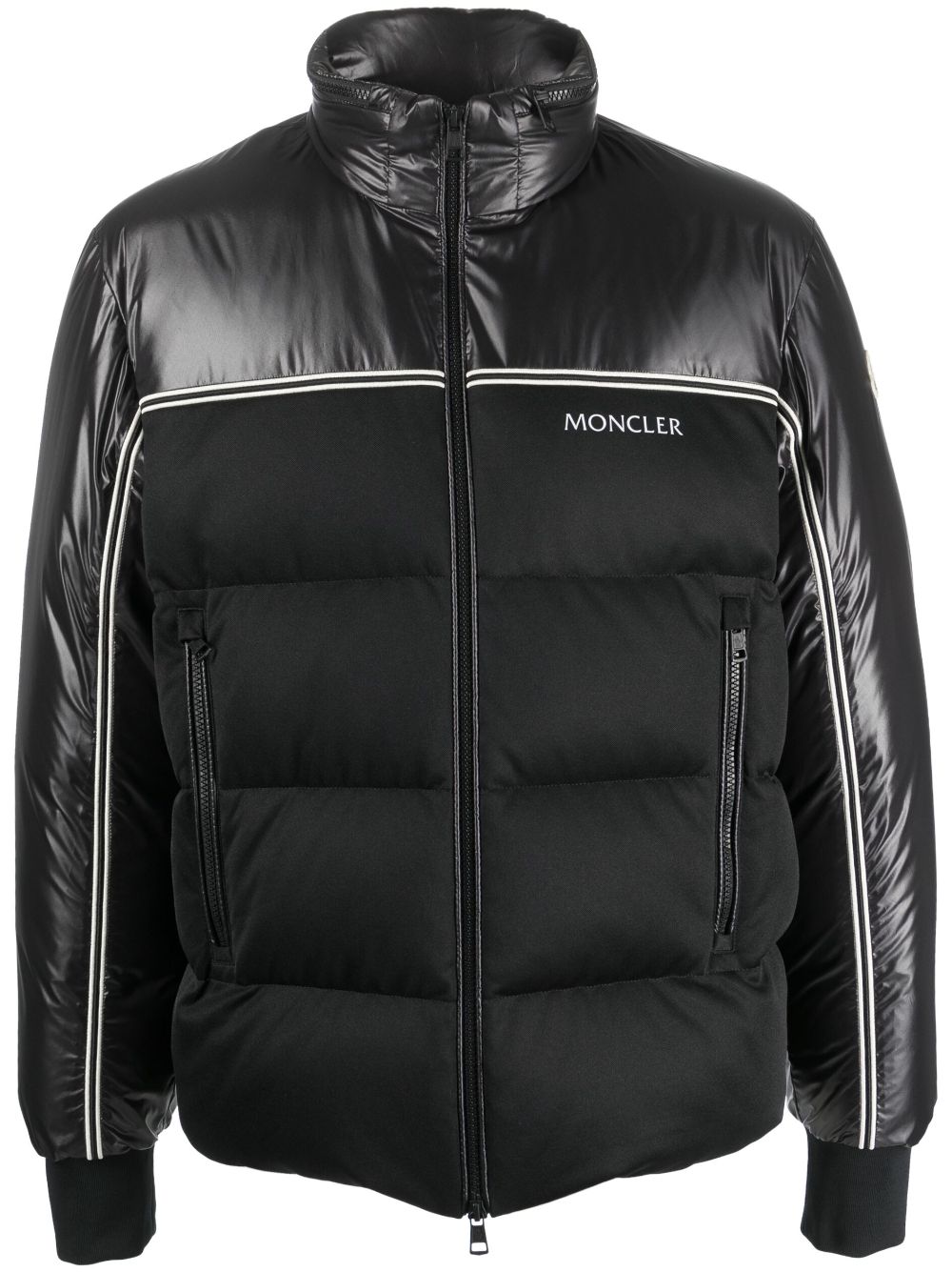 Moncler Daunenjacke mit Stehkragen - Schwarz von Moncler