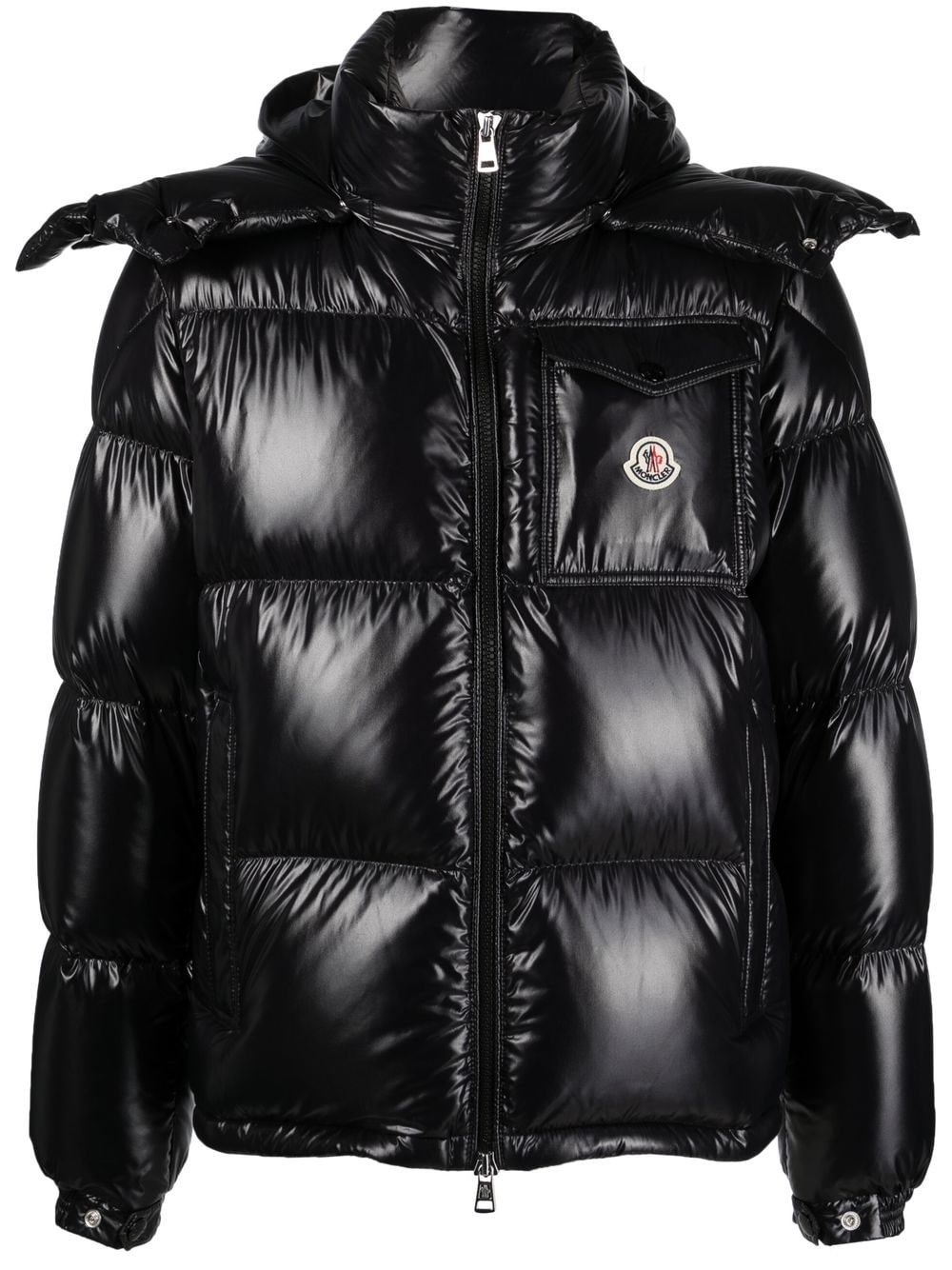 Moncler Gefütterte Jacke mit Glanzoptik - Schwarz von Moncler