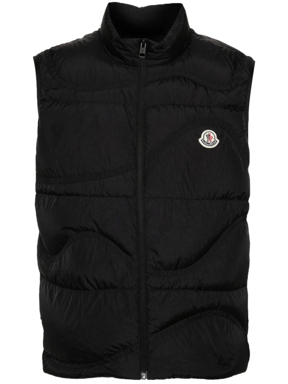 Moncler Gefütterte Weste mit Logo-Patch - Schwarz von Moncler