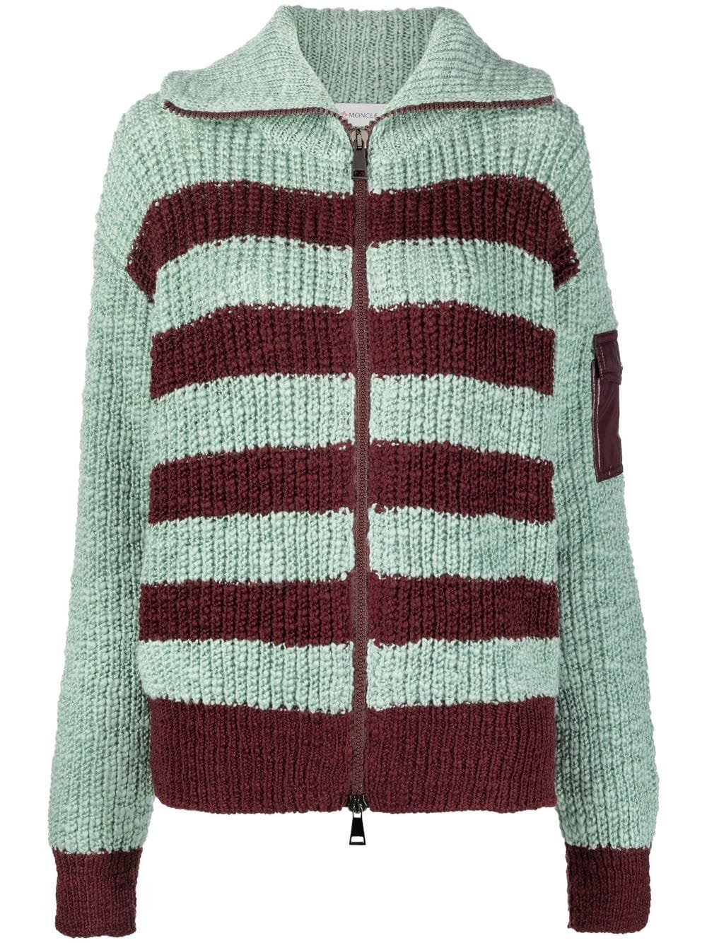 Moncler Gestreifter Cardigan - Rot von Moncler