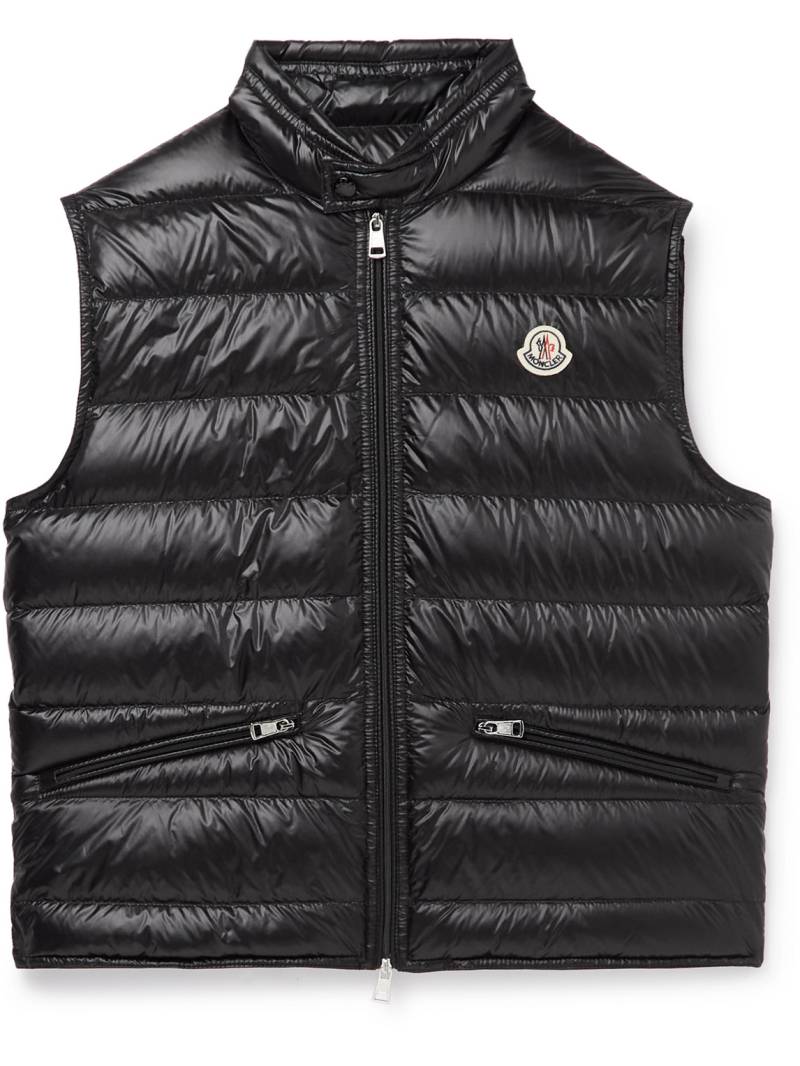 Moncler - Gui Slim-Fit Logo-Appliquéd Quilted Shell Down Gilet - Men - Black - 1 von Moncler