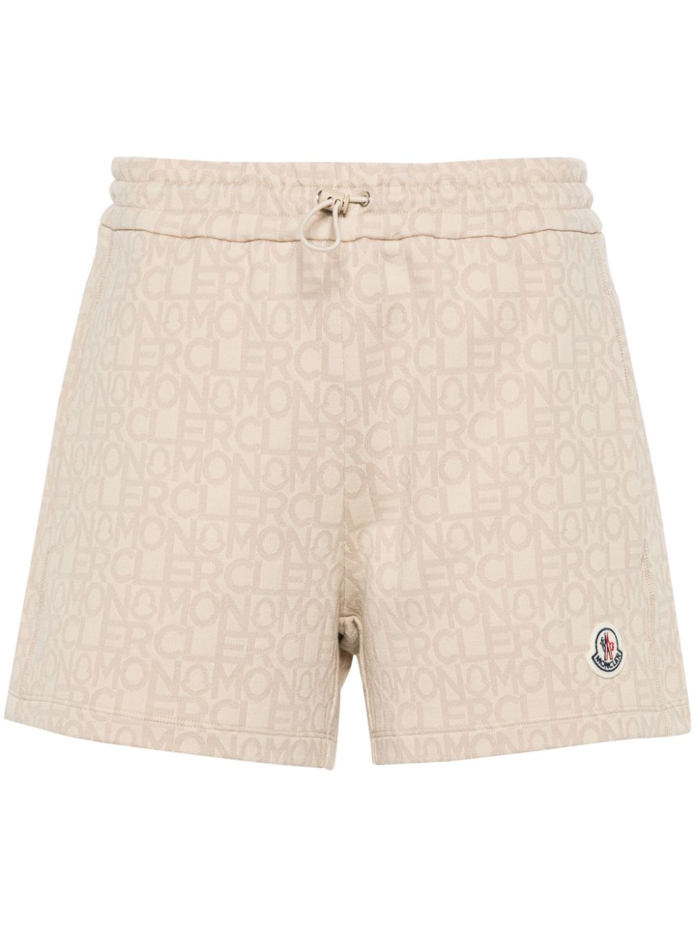 Moncler Jacquard-Shorts mit Monogramm - Nude von Moncler