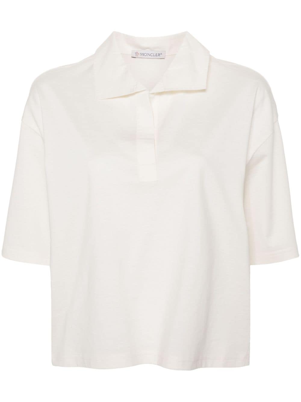Moncler Jersey-Poloshirt mit Logo-Patch - Weiß von Moncler