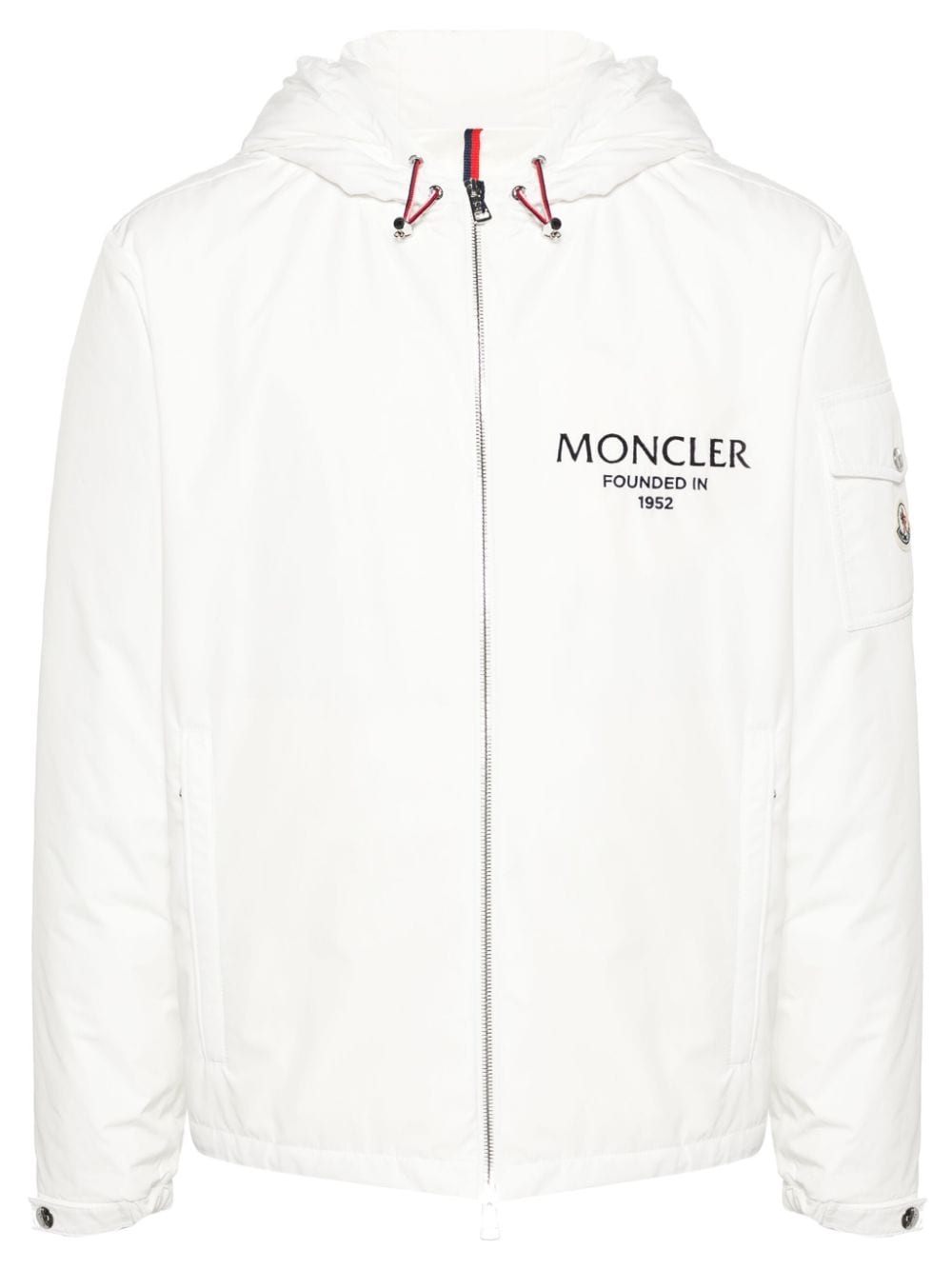 Moncler Kapuzenjacke mit Logo - Weiß von Moncler