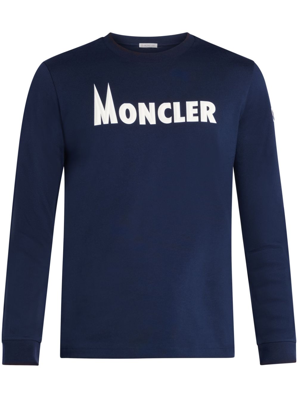 Moncler Langarmshirt mit Logo-Print - Blau von Moncler