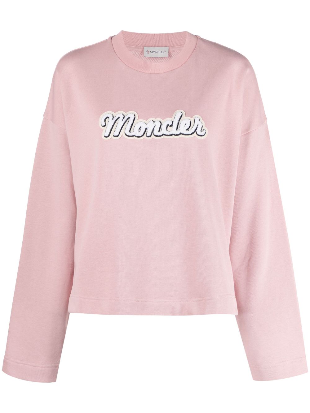 Moncler Langarmshirt mit Logo-Print - Rosa von Moncler