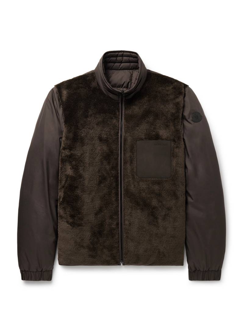 Moncler - Livra Reversible Fleece and Nubuck-Trimmed Airsoft Down Jacket - Men - Brown - 3 von Moncler