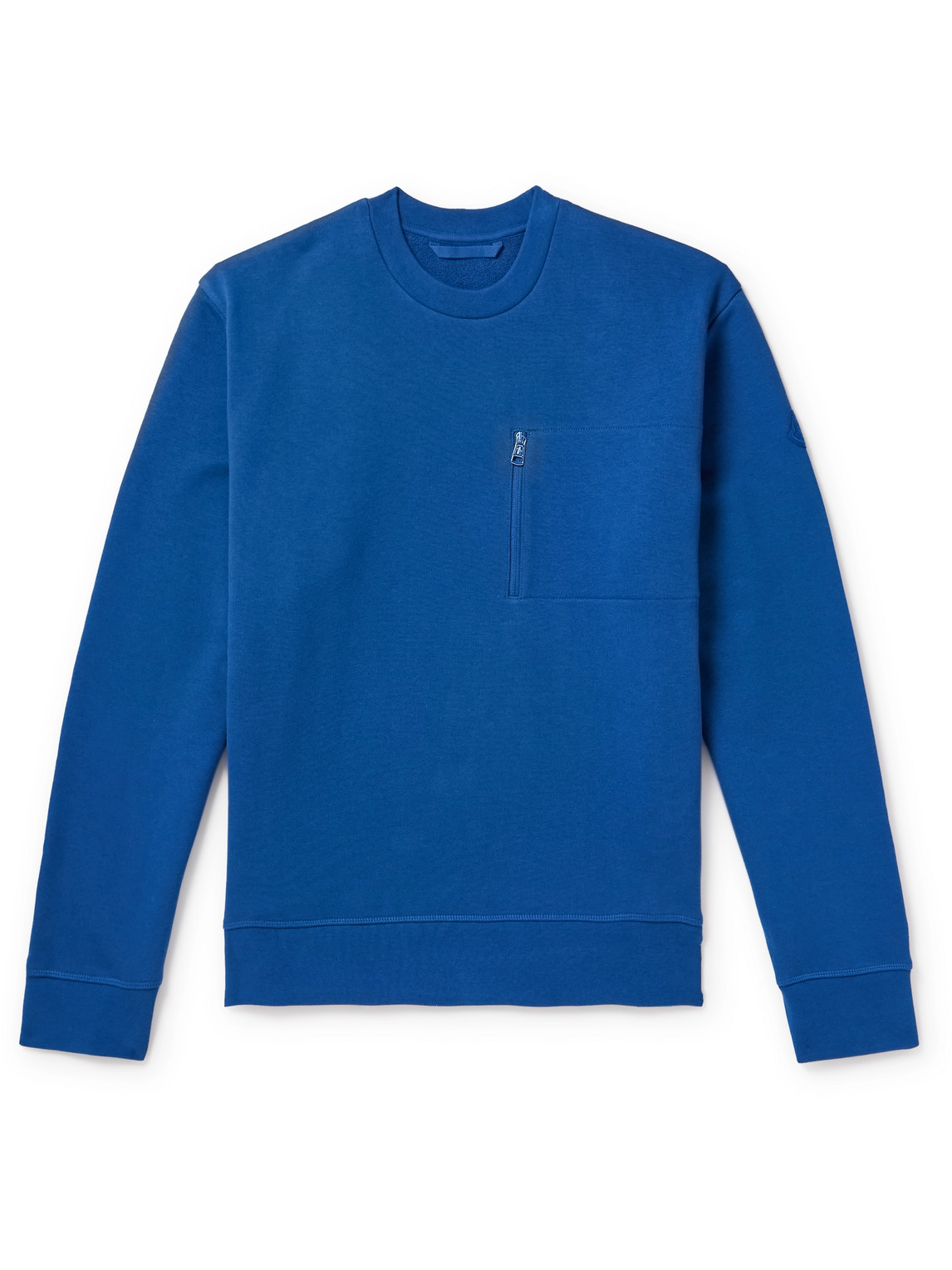 Moncler - Logo-Appliquéd Cotton-Jersey Sweatshirt - Men - Blue - M von Moncler