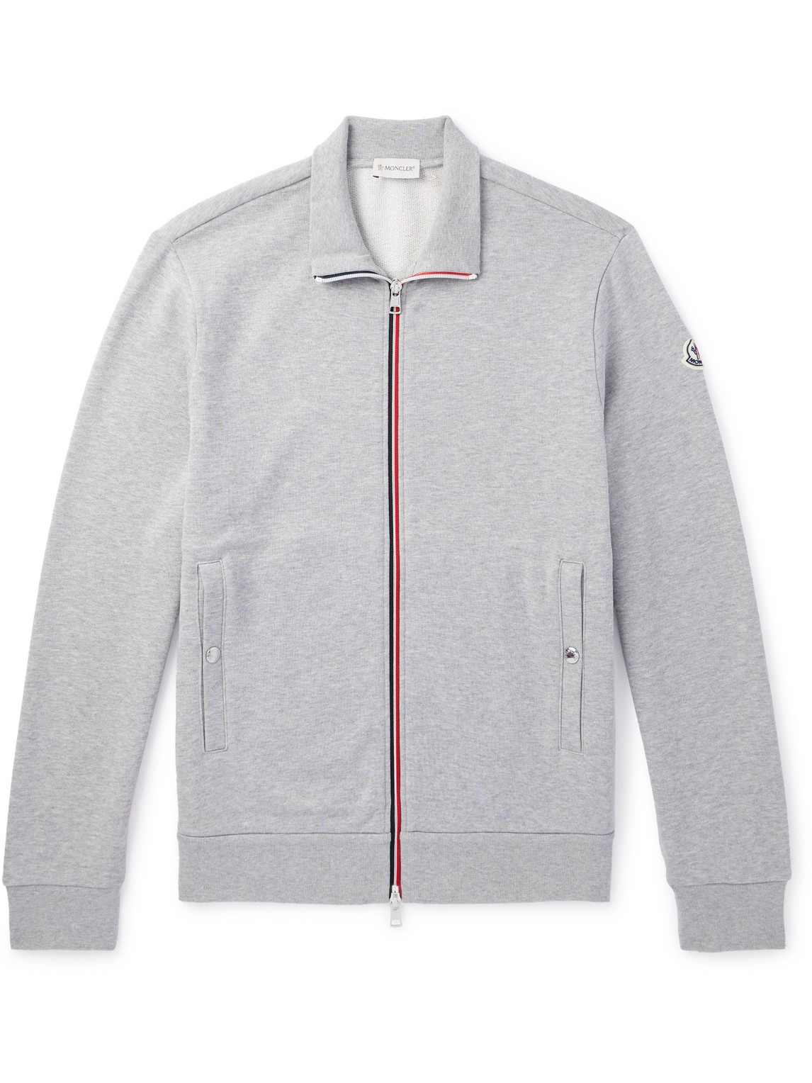 Moncler - Logo-Appliquéd Cotton-Jersey Sweatshirt - Men - Gray - M von Moncler