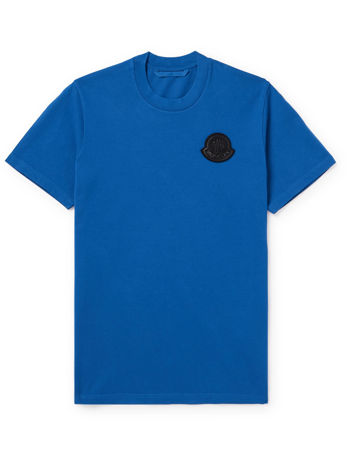 Moncler - Logo-Appliquéd Cotton-Jersey T-Shirt - Men - Blue - S von Moncler
