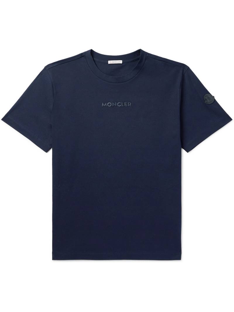 Moncler - Logo-Appliquéd Cotton-Jersey T-Shirt - Men - Blue - XXL von Moncler