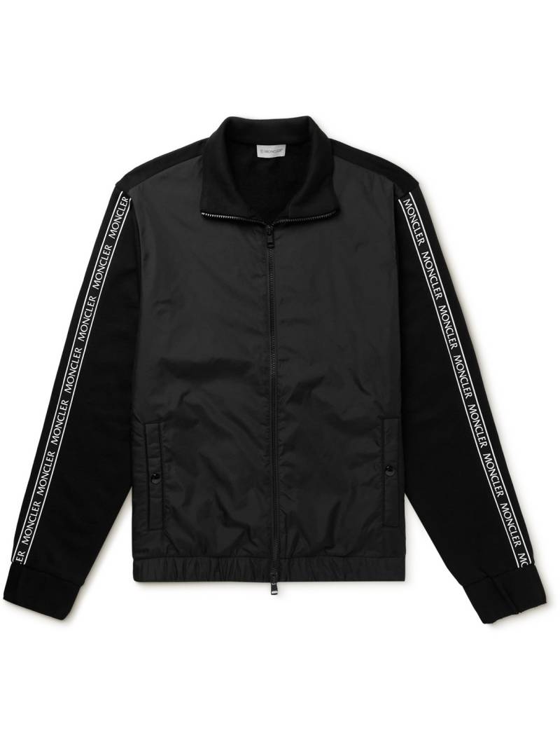 Moncler - Logo-Appliquéd Cotton-Jersey and Shell Track Jacket - Men - Black - M von Moncler