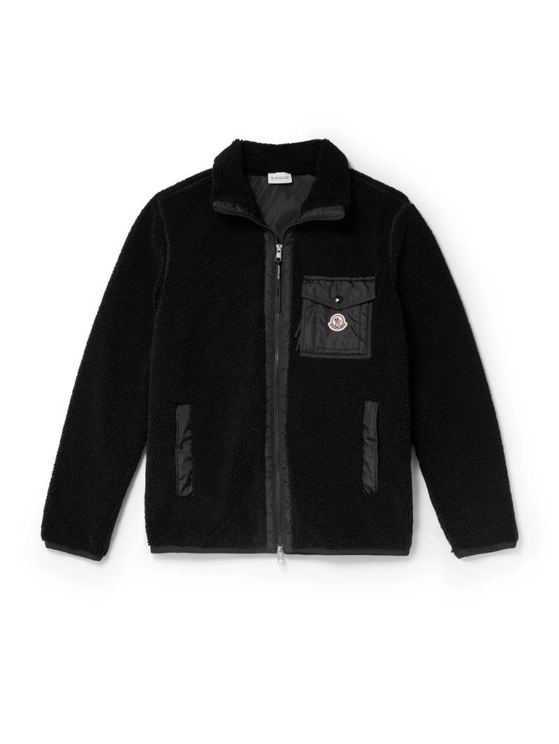 Moncler - Logo-Appliquéd Nylon-Trimmed Fleece Jacket - Men - Black - L von Moncler