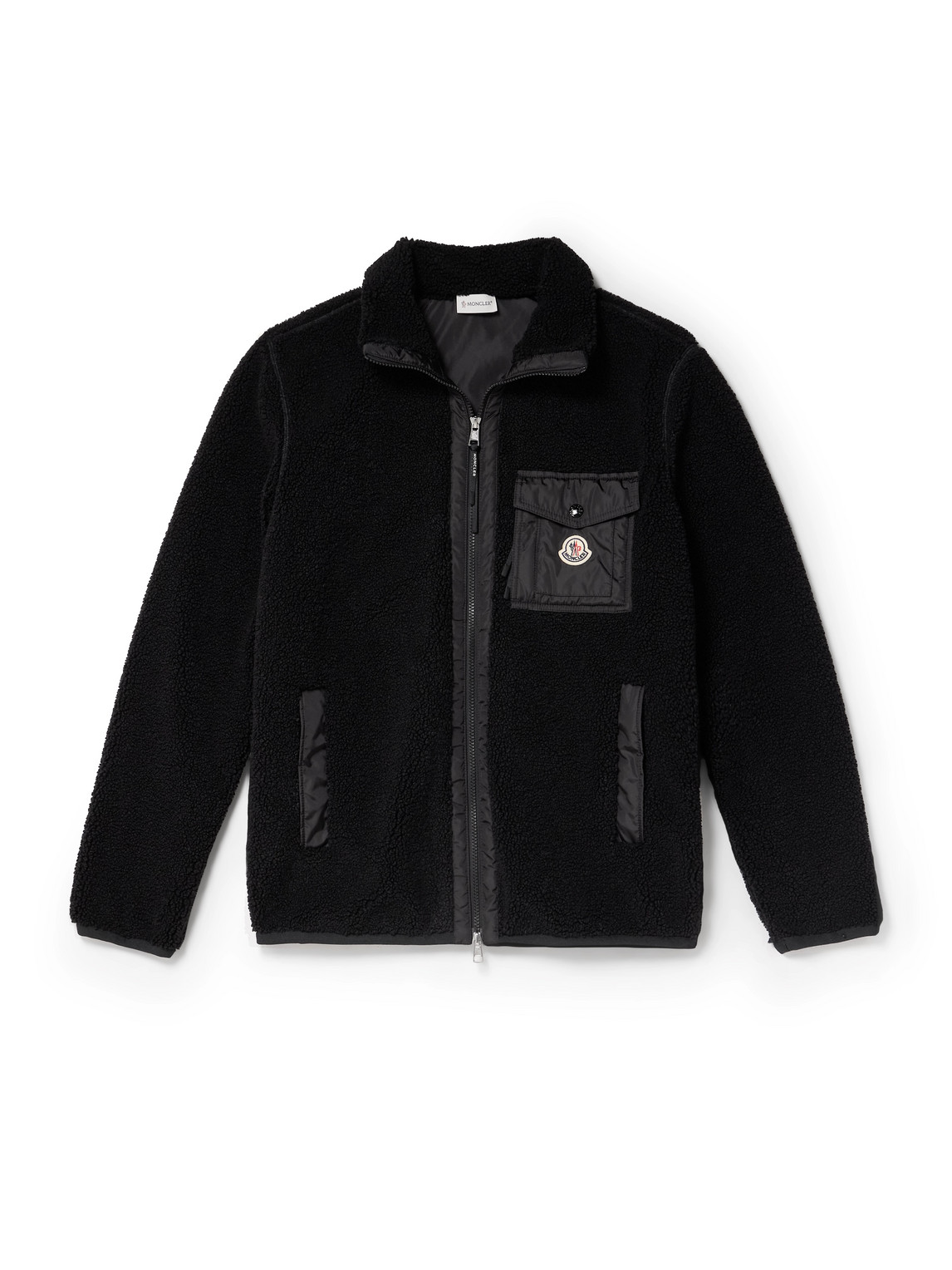 Moncler - Logo-Appliquéd Nylon-Trimmed Fleece Jacket - Men - Black - S von Moncler
