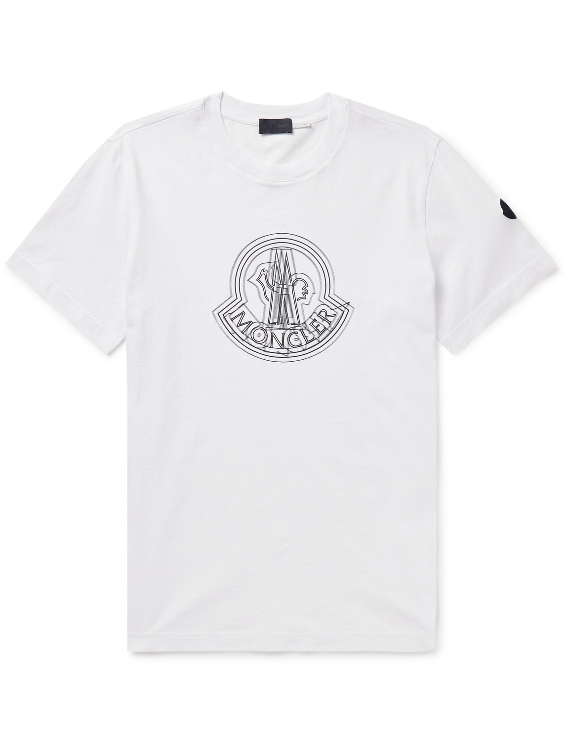 Moncler - Logo-Appliquéd Printed Cotton-Jersey T-Shirt - Men - White - XL von Moncler