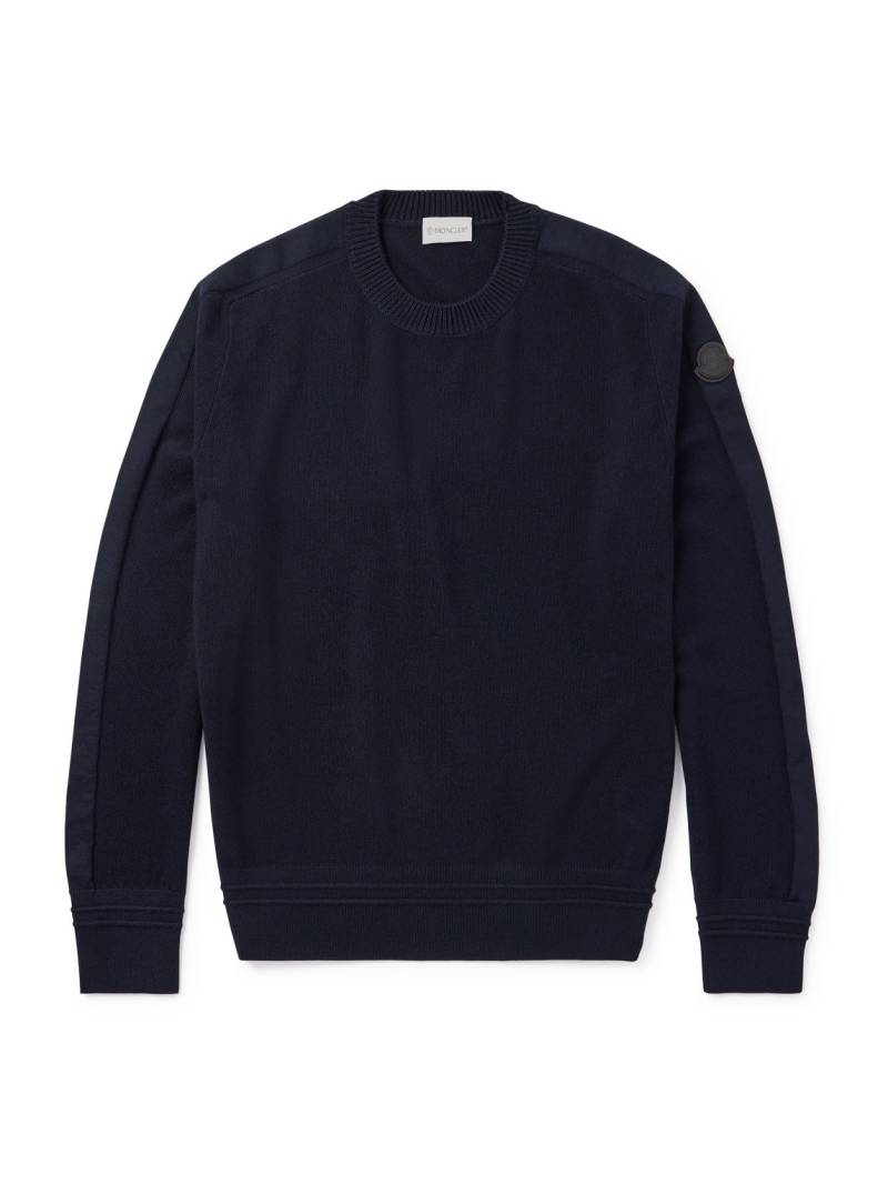 Moncler - Logo-Appliquéd Wool Sweater - Men - Blue - M von Moncler