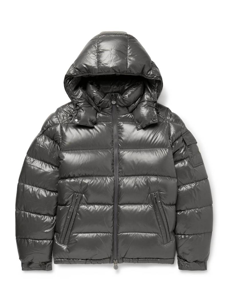 Moncler - Maya Logo-Appliquéd Quilted Nylon Hooded Down Jacket - Men - Gray - 4 von Moncler