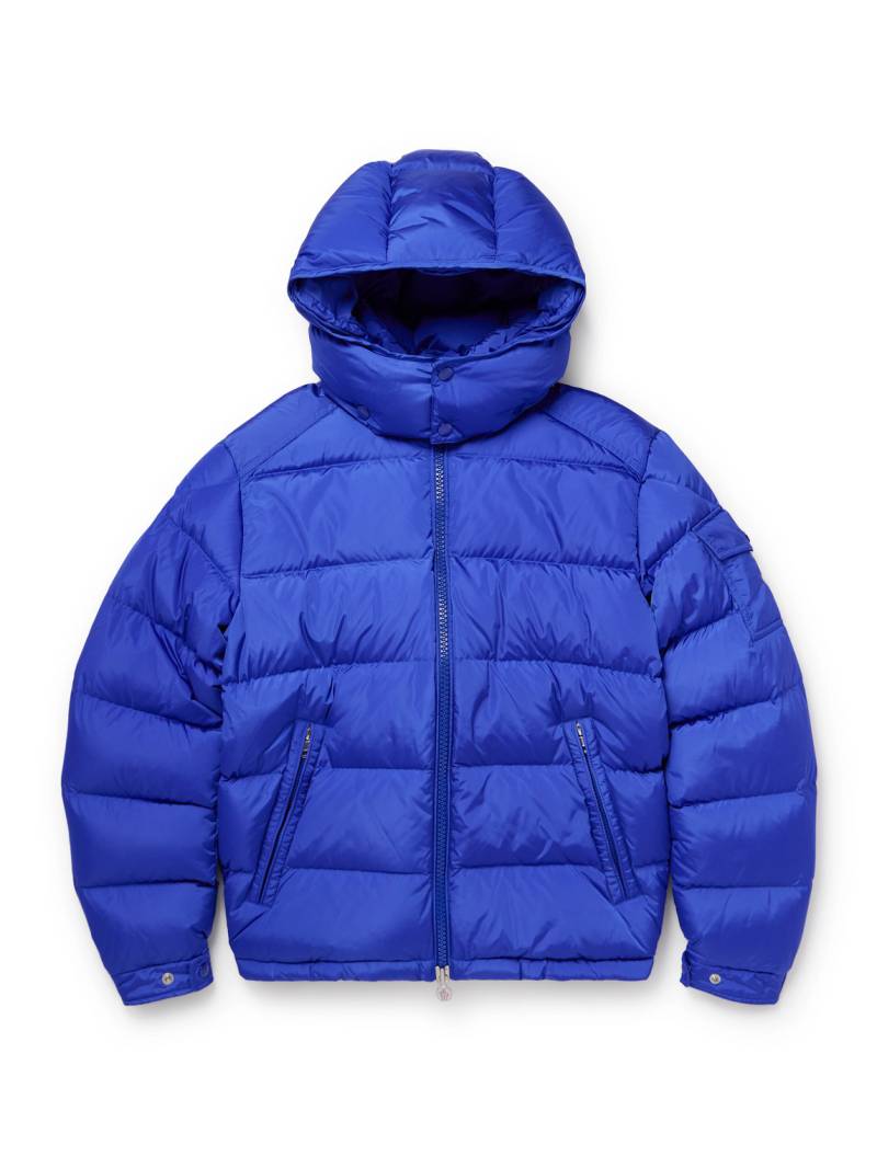 Moncler - Maya Logo-Appliquéd Quilted Shell Hooded Down Jacket - Men - Blue - 2 von Moncler