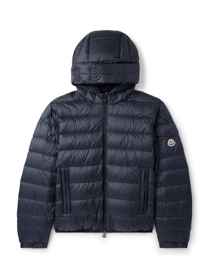 Moncler - Najan Logo-Appliquéd Quilted Shell Hooded Down Jacket - Men - Blue - 3 von Moncler
