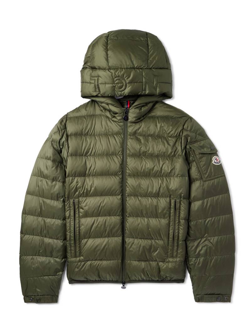 Moncler - Najan Logo-Appliquéd Quilted Shell Hooded Down Jacket - Men - Green - 3 von Moncler