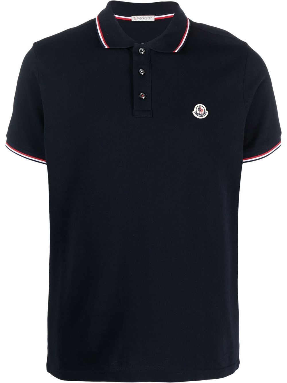 Moncler Poloshirt mit Logo-Patch - Blau von Moncler