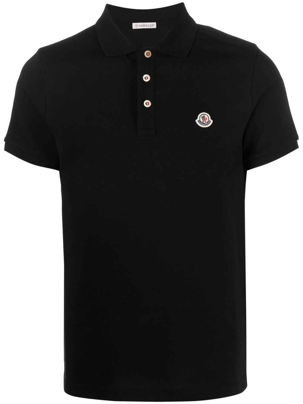 Moncler Poloshirt mit Logo-Patch - Schwarz von Moncler