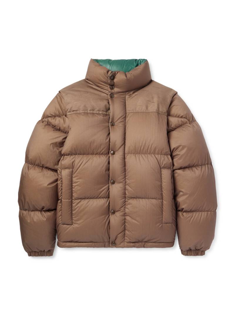 Moncler - Reversible Convertible Canvas-Trimmed Quilted Shell Down Jacket - Men - Brown - 3 von Moncler