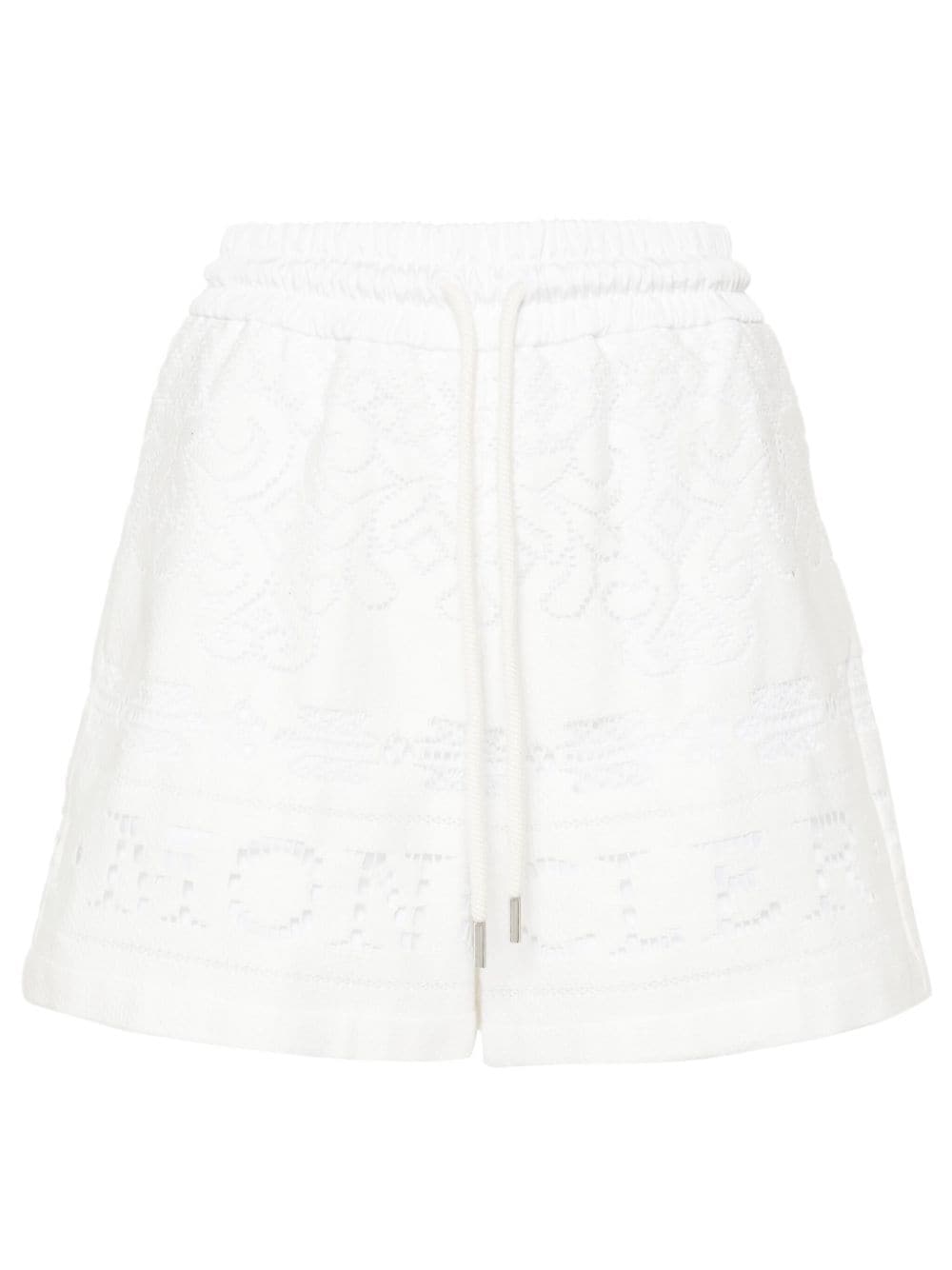 Moncler Shorts mit perforiertem Logo - Weiß von Moncler