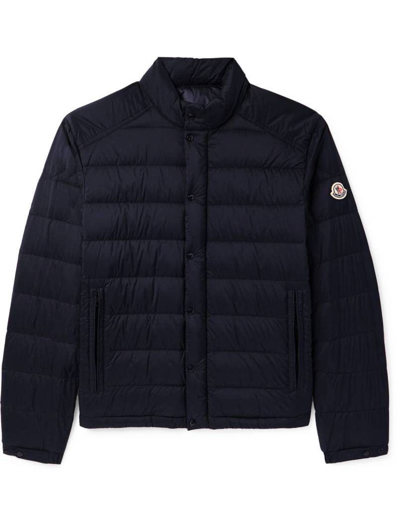 Moncler - Slim-Fit Logo-Appliquéd Quilted Nylon Down Jacket - Men - Blue - 6 von Moncler