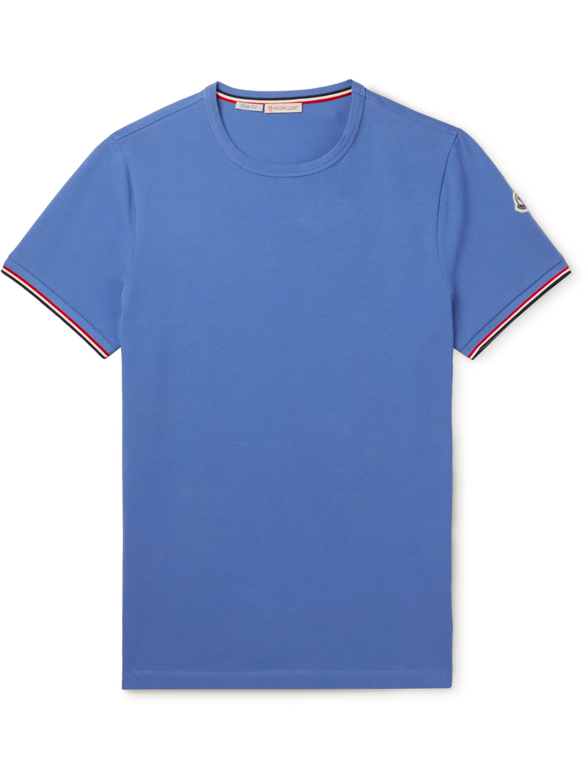 Moncler - Slim-Fit Logo-Appliquéd Stretch-Cotton Jersey T-Shirt - Men - Blue - L von Moncler