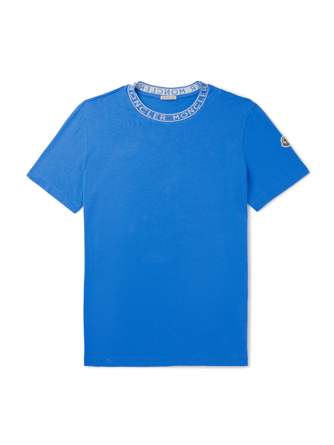 Moncler - Slim-Fit Logo-Detailed Cotton-Jersey T-Shirt - Men - Blue - L von Moncler