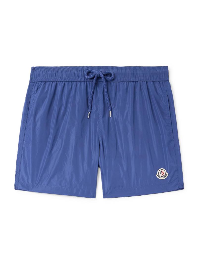 Moncler - Straight-Leg Mid-Length Logo-Appliquéd Striped Swim Shorts - Men - Blue - S Moncler - Straight-Leg Mid-Length Logo-Appliquéd Striped Swim Shorts - Men - Blue - S von Moncler